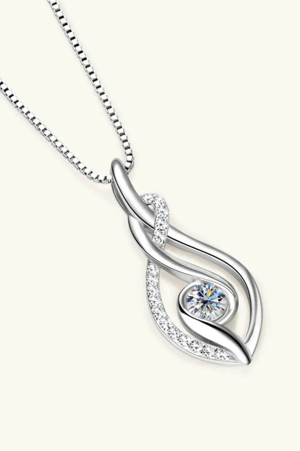 Elegant Moissanite Silver Necklace - Love Salve